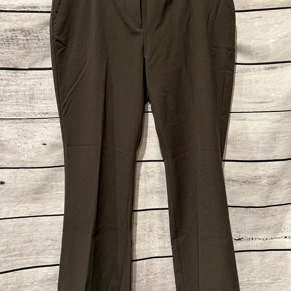 New York & Company Brown Boot Cut Dress Pants Women's Office 14 Stretch